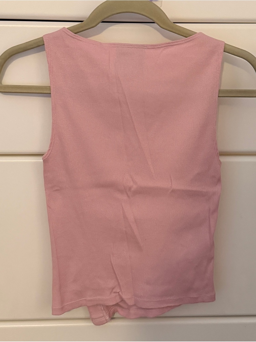 Reformation Pink Ribbed Side-Button Tank - Picture 4 of 4
